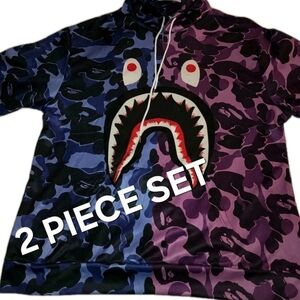 Babe Inspired Blue & Purple Camo Jogging Track Suit Size XL ( 2 PIECE SET)
